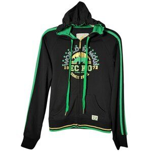 Ecko Red Womens Y2K Black Green Gold Rhinestone Bling Full Zip Hoodie Jacket S